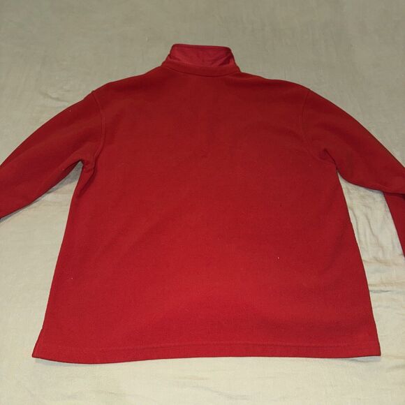 Gap Shacket Large Red Fleece Lined Long Sleeve Collared Pocket Button Front - Picture 4 of 8